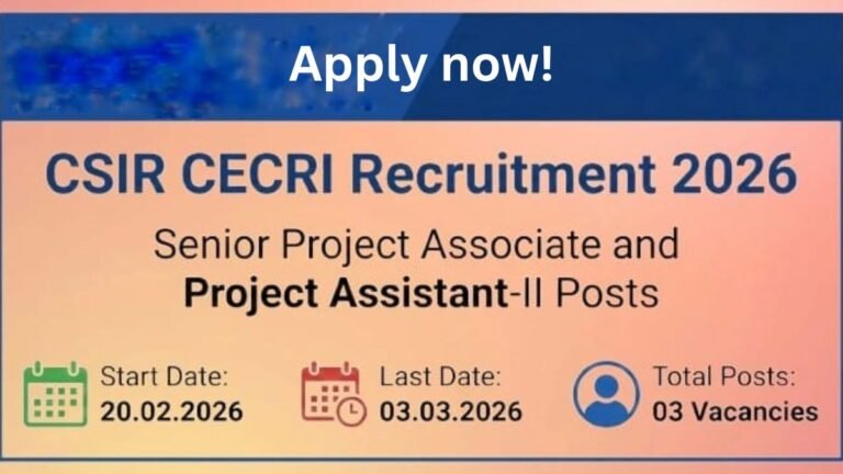 CSIR CECRI Recruitment 2026 without Exam. Job Details in Tamil - தேர்வில்லாத வேலை!