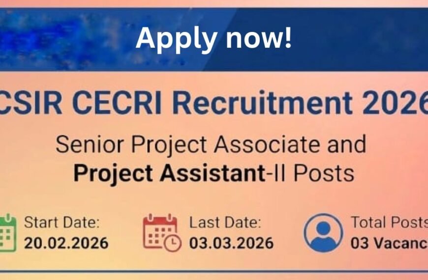 CSIR CECRI Recruitment 2026 without Exam. Job Details in Tamil - தேர்வில்லாத வேலை!