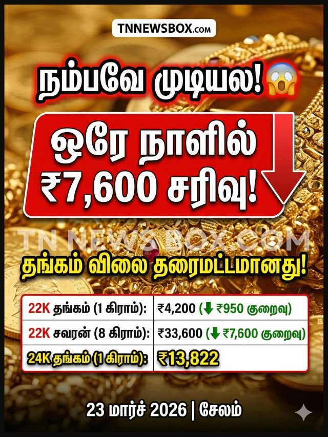 23 மார்ச் 2026 இன்றைய தங்கம் விலை நிலவரம்: சவரனுக்கு ₹ 80 அதிகரித்துள்ளது - Today Gold Rate in Tamil Nadu