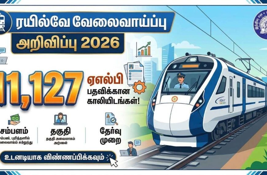 ரயில்வே வேலைவாய்ப்பு அறிவிப்பு 2026 - 11127 ஏஎல்பி (ALP) காலியிடங்கள்!
