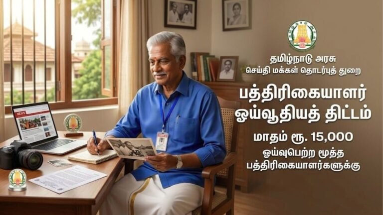 TN Journalist Pension Scheme 2026 - மாதம் ரூ.15,000 பத்திரிகையாளர் ஓய்வூதியத் திட்டம்!
