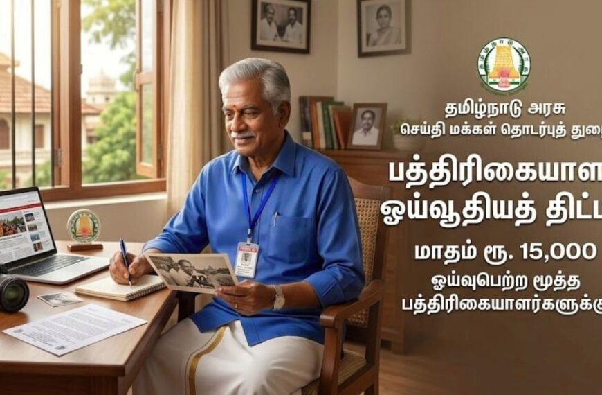 TN Journalist Pension Scheme 2026 - மாதம் ரூ.15,000 பத்திரிகையாளர் ஓய்வூதியத் திட்டம்!