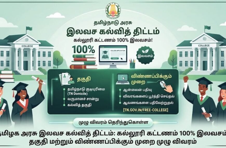 தமிழக அரசு இலவச கல்வித் திட்டம்: தகுதிகள் மற்றும் விண்ணப்பிக்கும் முறை!