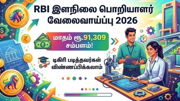 RBI இளநிலை பொறியாளர் வேலைவாய்ப்பு 2026!