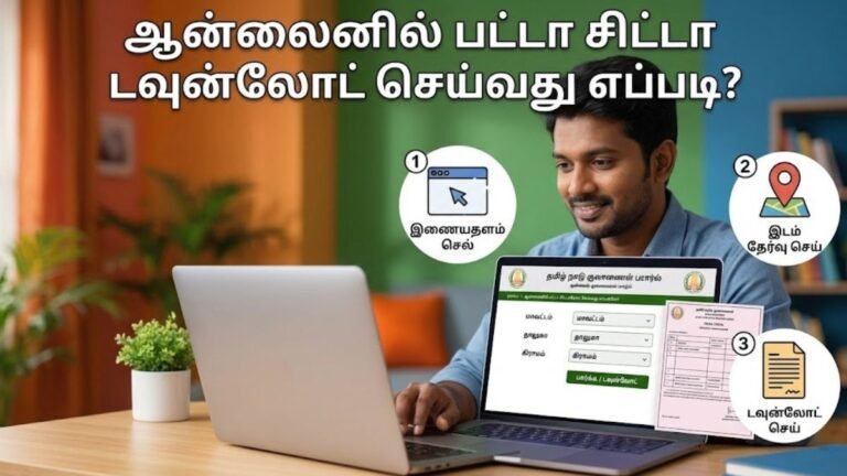 தமிழ்நாடு அரசின் ஆன்லைன் பட்டா சிட்டா டவுன்லோட் மற்றும் புலப்பட (FMB) நகலை டவுன்லோட் செய்யும் முறை!
