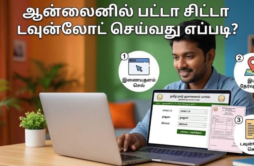 தமிழ்நாடு அரசின் ஆன்லைன் பட்டா சிட்டா டவுன்லோட் மற்றும் புலப்பட (FMB) நகலை டவுன்லோட் செய்யும் முறை!